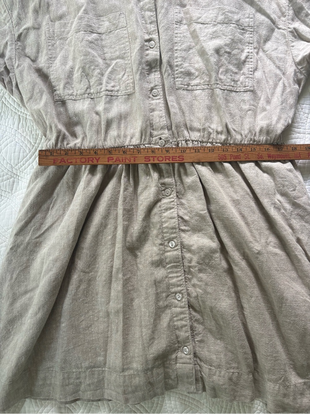 Abercrombie & Fitch Taupe Button-Front Pocket Shirt Dress - Picture 6 of 9